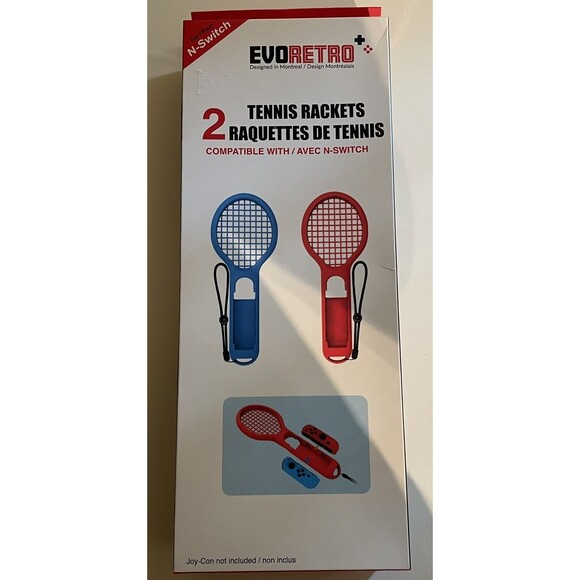Evoretro 2 Pack Tennis Racket Attachment For Nintendo Switch NEW - Picture 1 of 7